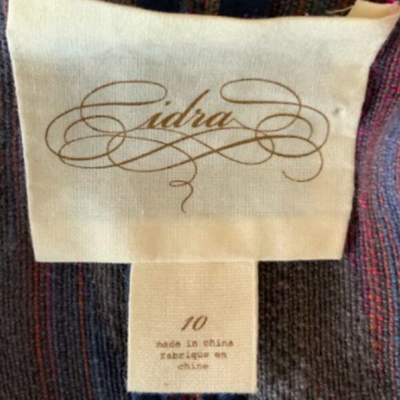 Anthropologie Cidra Womens Belted Asymmetric Hem Front Pockets Boho Jacket Sz 10 - Picture 8 of 9